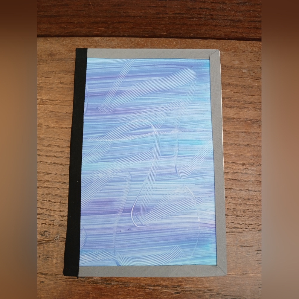 Jansen Designs Hand Crafted Blue, Purple Swirl Journal Sketchbook 130 Pages